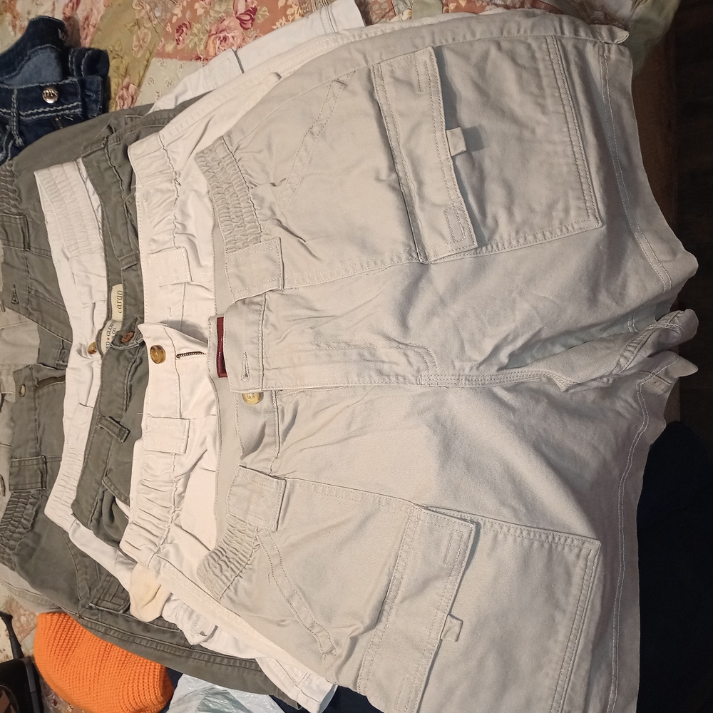 Covington Men's Cargo Shorts - White and Gray